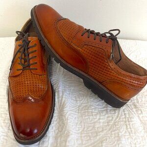 Men's Stacy Adams Emerick Wing Tip Lace Up Tan